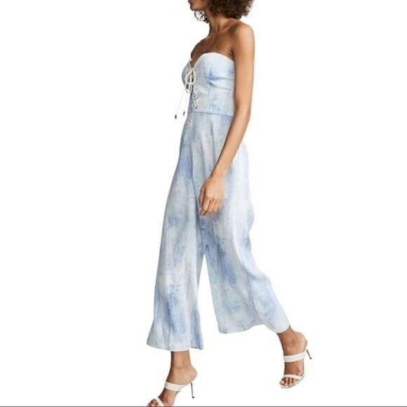 Petersyn Bruna Grotto strapless wideleg jumpsuit Size XS,NWT - Picture 3 of 16